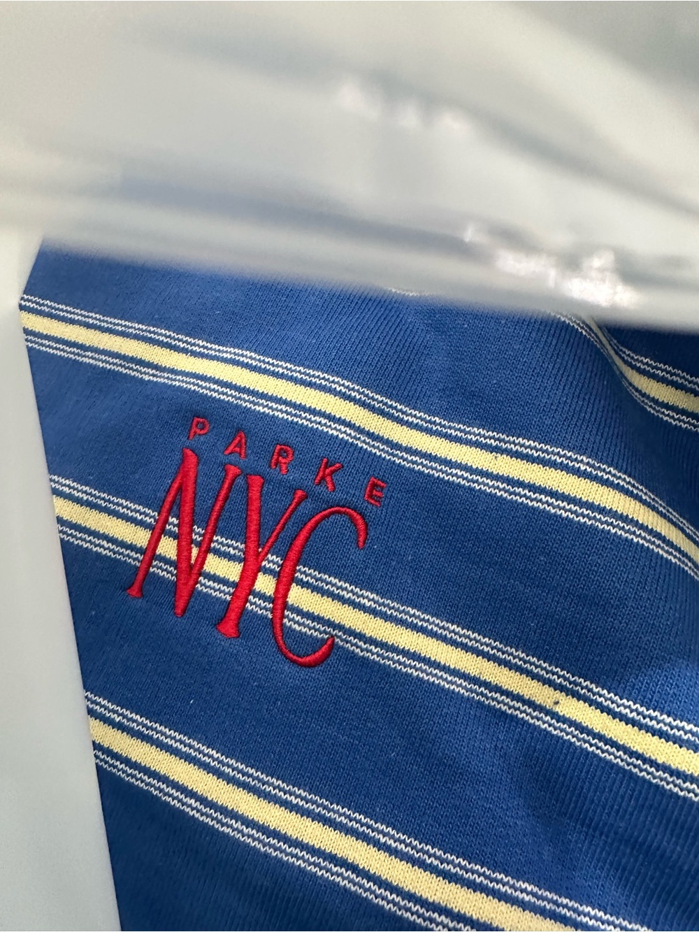 New PARKE NYC New York  Striped Mockneck Sweatshirt SMALL MEDIUM PLUS Zip Tote - Picture 3 of 9